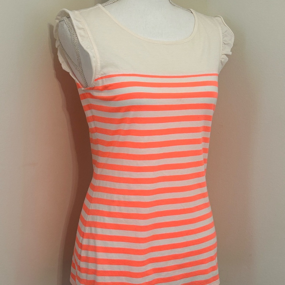 Lilly Pulitzer Coral and White Striped Tank Top - Picture 2 of 8